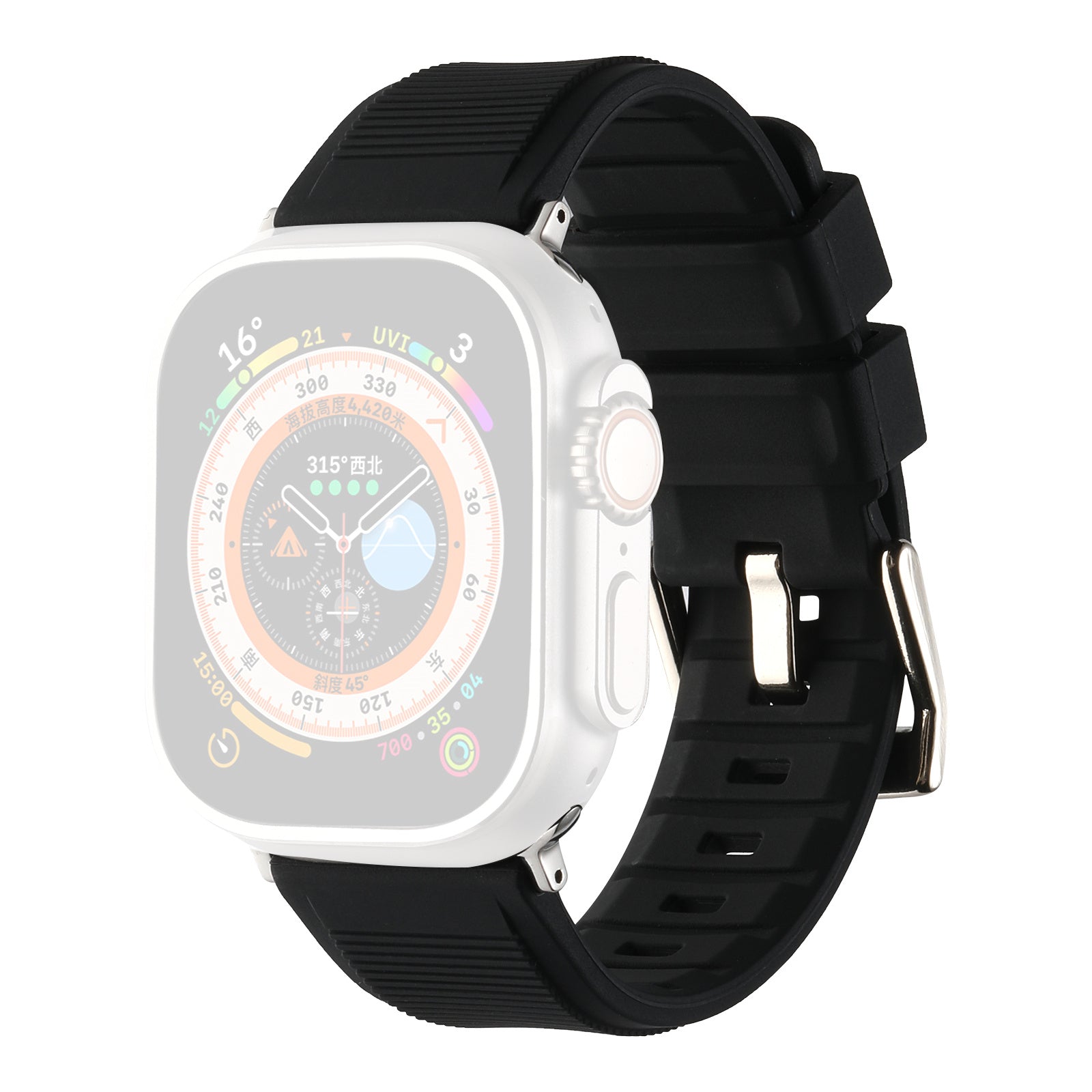 Uniqkart for Apple Watch Series 8 7 41mm / 6 5 4 SE (2022) SE 40mm / 3 2 1 38mm Silicone Watch Strap Dual Loop Watch Band - Black Uniqkart for Apple Watch Series 8 7 41mm / 6 5 4 SE (2022) SE 40mm / 3 2 1 38mm Silicone Watch Strap Dual Loop Watch Band - Black